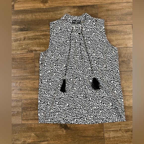 Karl Lagerfeld Animal Print Sleeveless top Medium - Picture 1 of 10